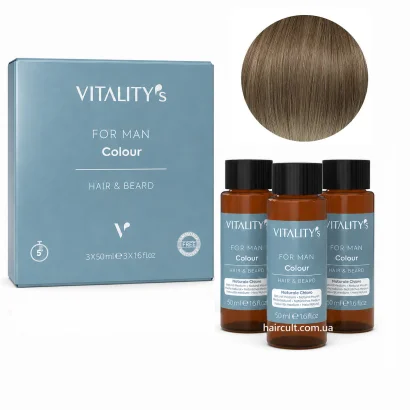 Фарба-гель чоловіча для волосся та бороди без аміаку Vitality&rsquo;s For Man Colour 03 Light Natural (Світлий натуральний), 3*50 мл  